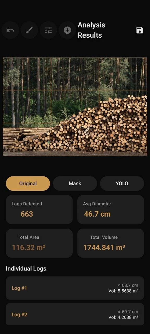 Analysis results with 80 logs detected and per-log volumes