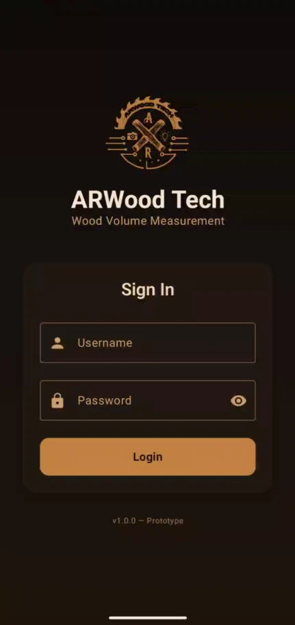 ARWood Tech sign-in screen with the amber logo